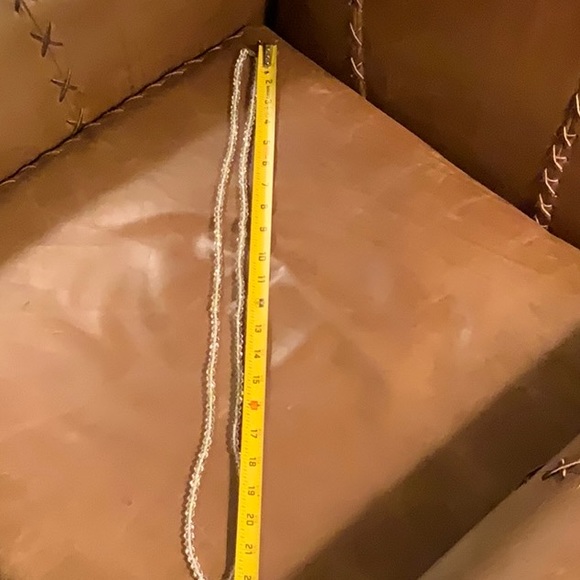 Clear Sparkly Beads Strung On White Cord With Silver-Tone Clasp - Picture 8 of 13